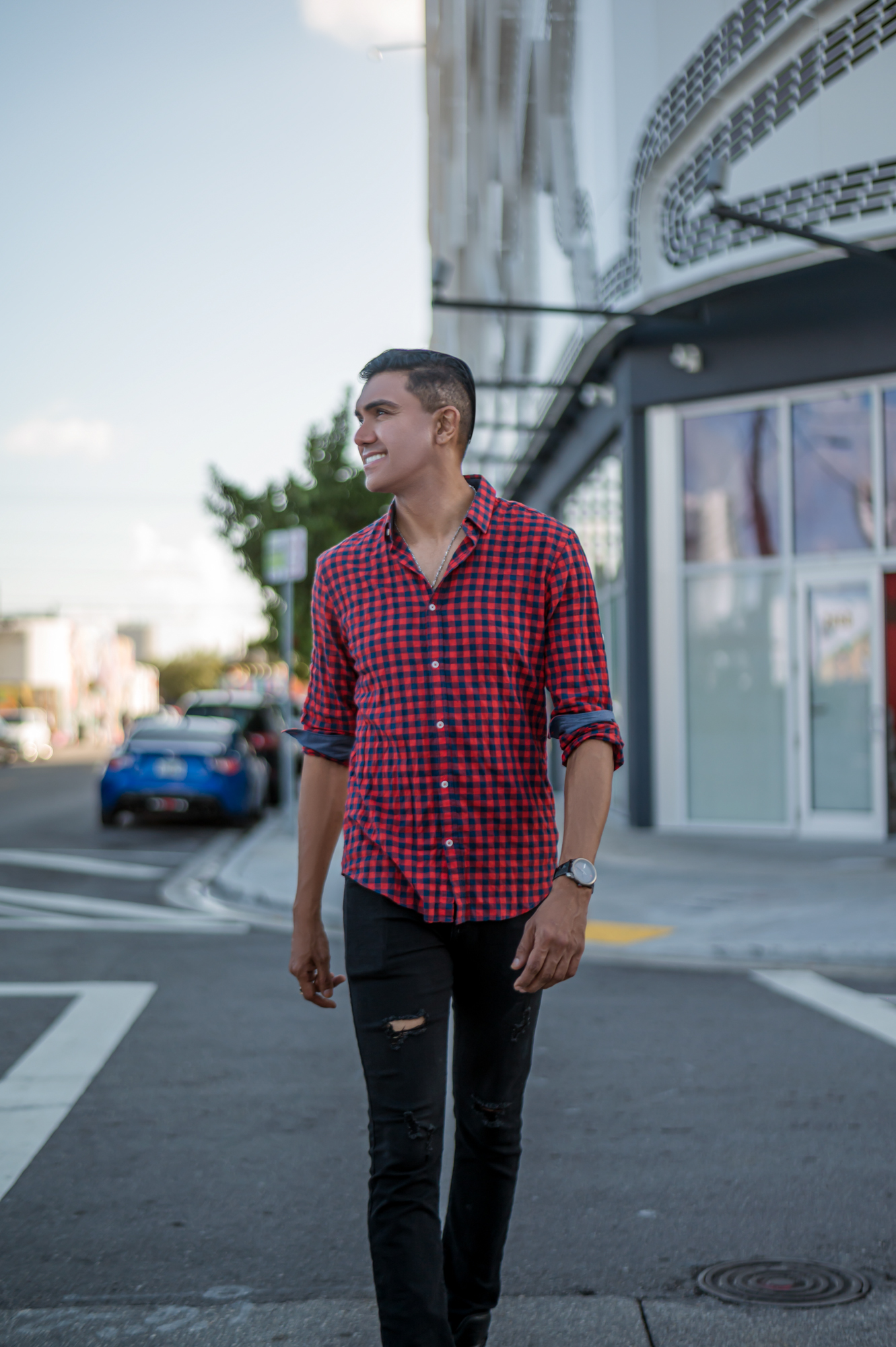 Orion Depp Red Shirt Walking Photo